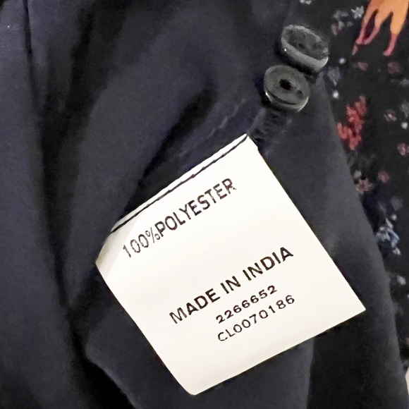 eShakti Wayward Fancies Fox Floral Print Crepe Banded Empire Dress size small/4 - Picture 7 of 8